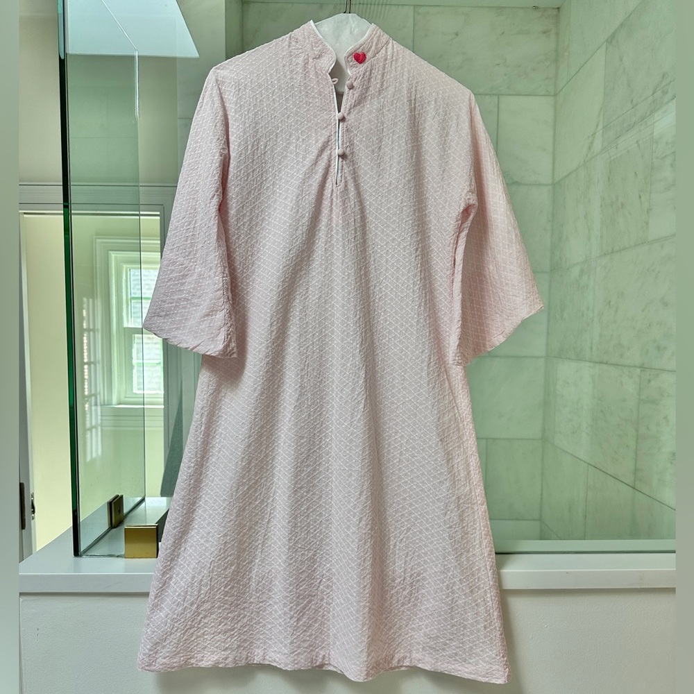 Girls' Light Pink Textured Casual Dress